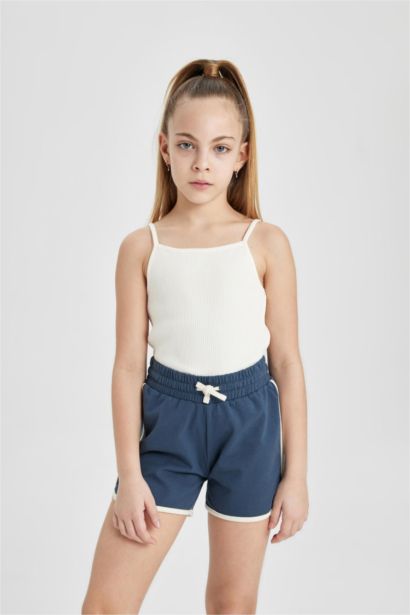 Short en Tissu Sweat Fin pour Fille