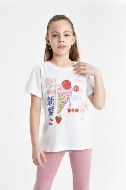 Girl Printed Short Sleeve T-Shirt
