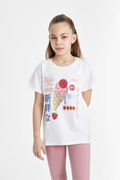 Girl Printed Short Sleeve T-Shirt