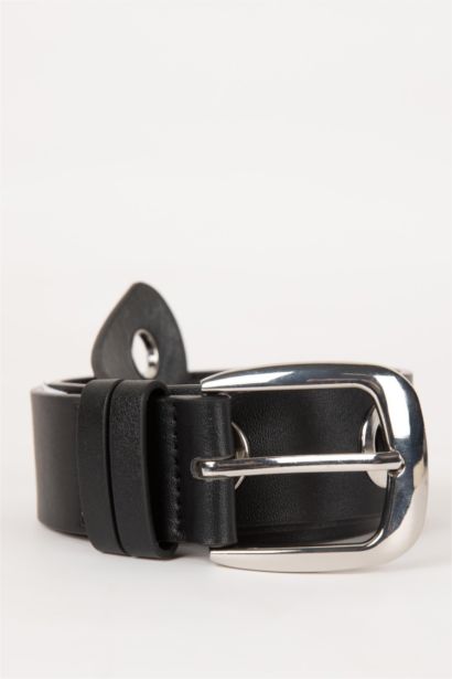 Woman Faux Leather Denim Belt