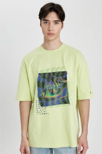 Oversize  Crew Neck Printed Short Sleeve T-Shirt