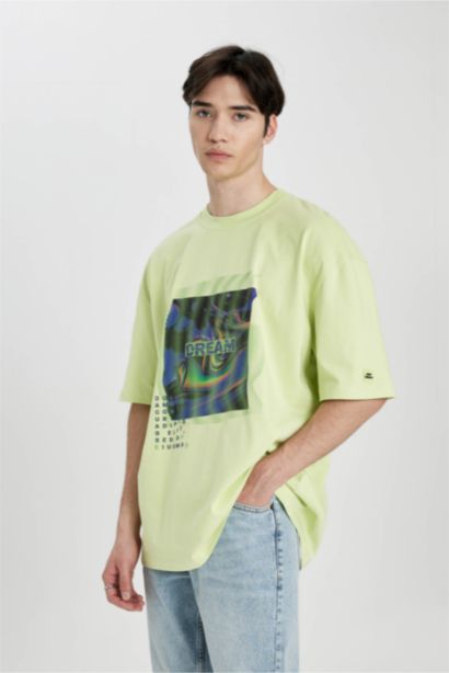 Oversize  Crew Neck Printed Short Sleeve T-Shirt