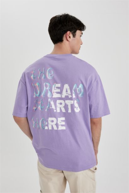 Comfort Regular Fit Crew Neck Back Printed T-Shirt