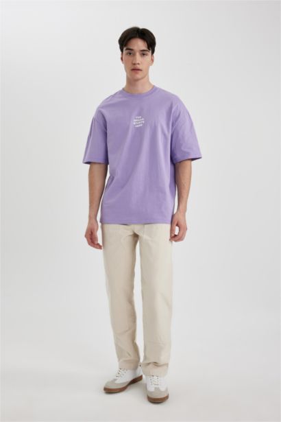 Comfort Regular Fit Crew Neck Back Printed T-Shirt