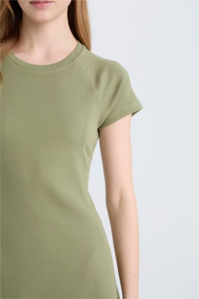 Crew Neck Camisole Raglan Sleeves Mini Dress