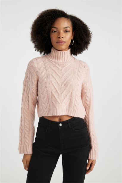 Regular Fit Half Turtleneck Knitted Pullover