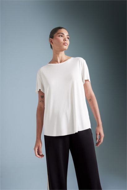 T-shirt de sport oversize en modal à col rond et manches courtes de DeFactoFit