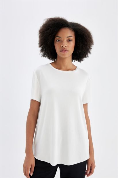 T-shirt de sport oversize en modal à col rond et manches courtes de DeFactoFit