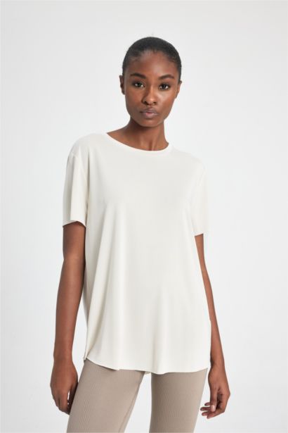 Oversize Fit Modal Crew Neck Sports T-Shirt