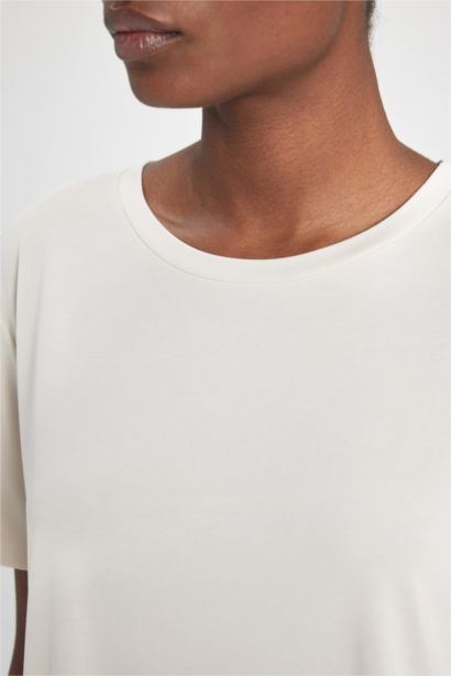 Oversize Fit Modal Crew Neck Sports T-Shirt