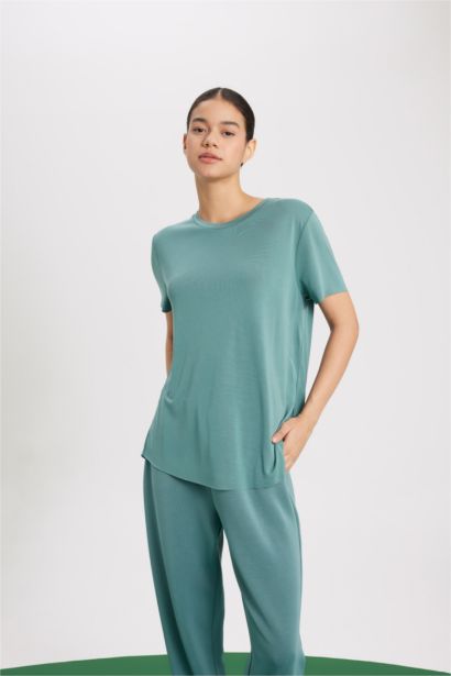 дөңгелек жаға модаль Қысқа жеңді футболка