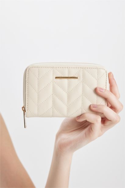 Kadın Kapitone Suni Deri Nakış Cüzdan