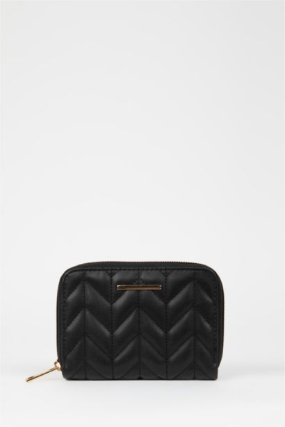 Kadın Kapitone Suni Deri Nakış Cüzdan