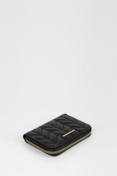 Kadın Kapitone Suni Deri Nakış Cüzdan