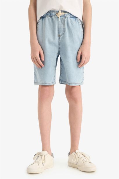 Boy Flexible Waist Denim Shorts