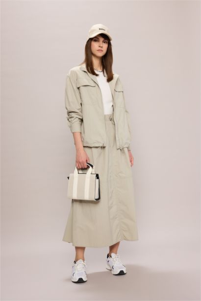 A-Line Parachute Maxi Skirt