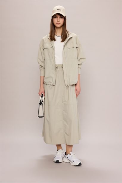 A-Line Parachute Maxi Skirt