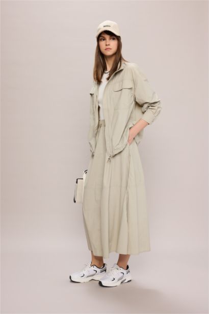 A-Line Parachute Maxi Skirt