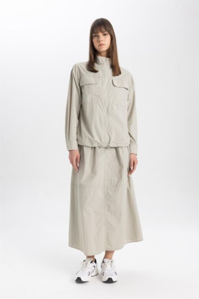 A-Line Parachute Maxi Skirt