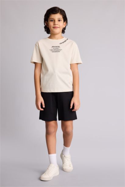 Boy Regular Fit Sweatshirt Fabric Shorts