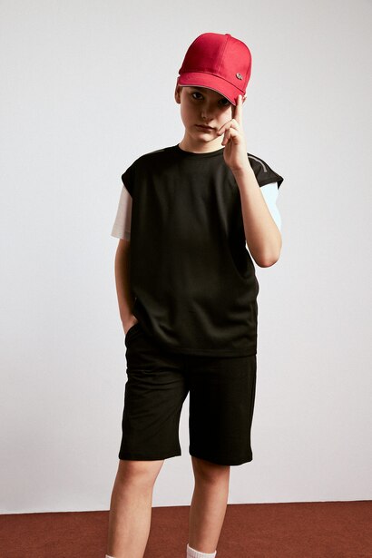 Boy 100% Cotton Elastic Waist Basic Shorts