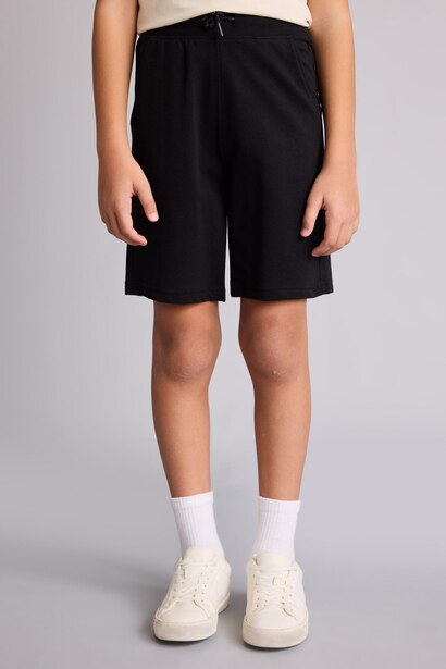Boy 100% Cotton Elastic Waist Basic Shorts