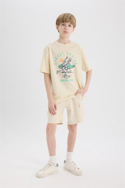 Boy Regular Fit Sweatshirt Fabric Shorts