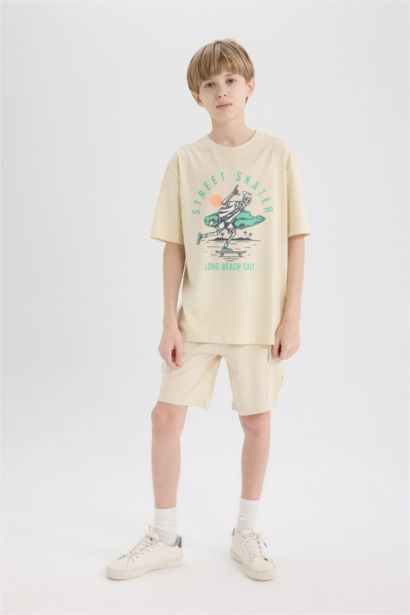 Boy Regular Fit Sweatshirt Fabric Shorts