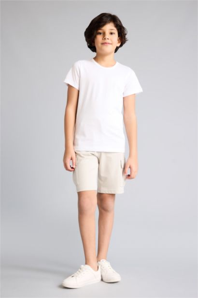 Short cargo à taille élastique pour garçon