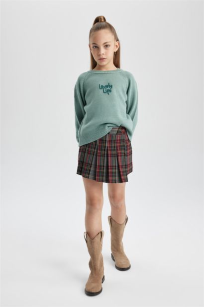 Girl Regular Fit Crew Neck Pullover