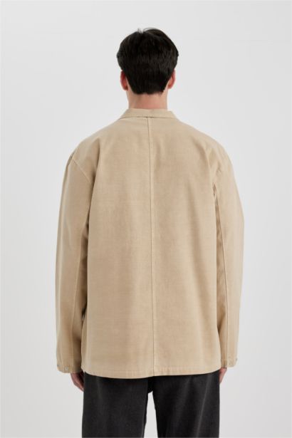 قميص كم طويل قطن قصة مريحة