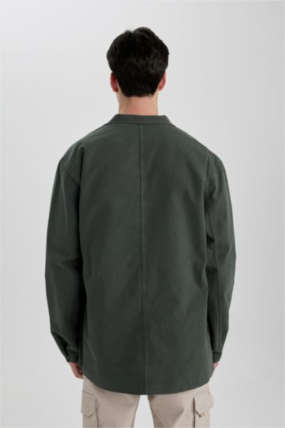 قميص كم طويل قطن قصة مريحة