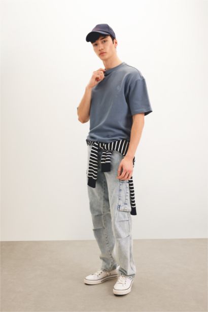 Comfort Regular Fit Relaxed Fit Crew Neck Printed T-Shirt