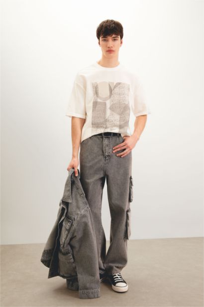 Comfort Regular Fit Relaxed Fit Printed Heavy Fabric T-Shirt