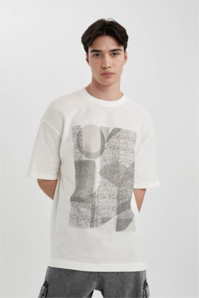 Comfort Regular Fit Relaxed Fit Printed Heavy Fabric T-Shirt