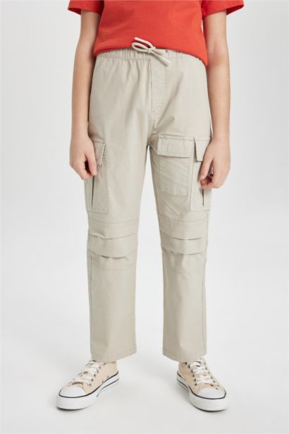 Boy Jogger Straight Leg Gabardine Trousers