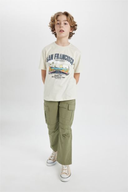 Boy Jogger Straight Leg Gabardine Trousers