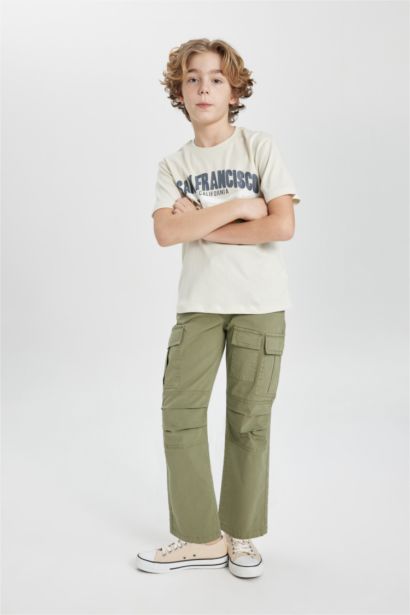 Boy Jogger Straight Leg Gabardine Trousers