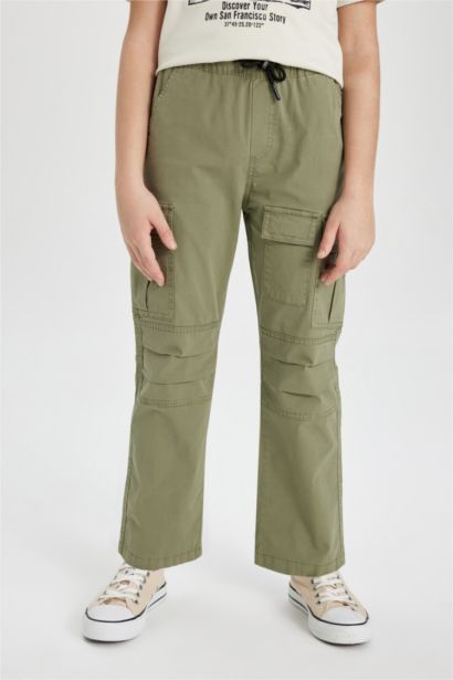 Boy Jogger Straight Leg Gabardine Trousers