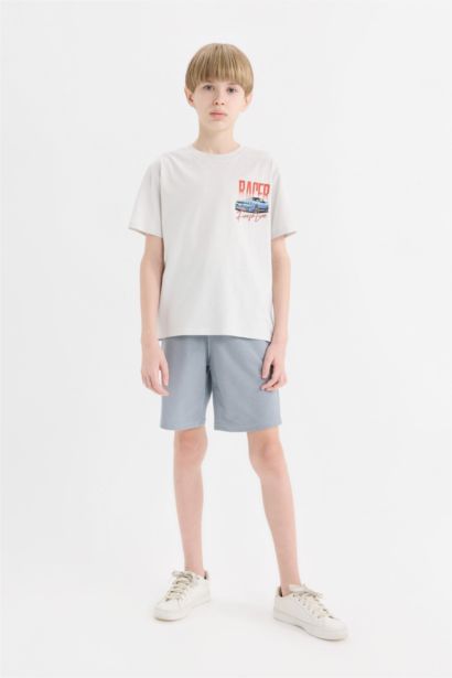 Boy Elastic Waist Pique Shorts