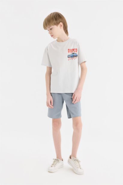 Boy Elastic Waist Pique Shorts