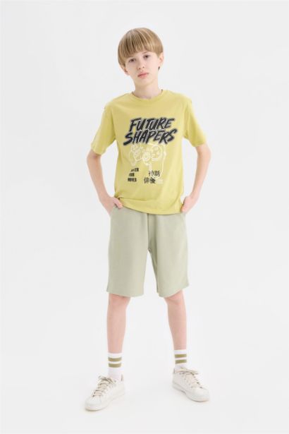 Boy Elastic Waist Pique Shorts