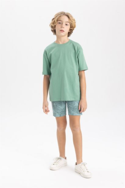 Boy Oversize Fit Crew Neck Basic T-Shirt
