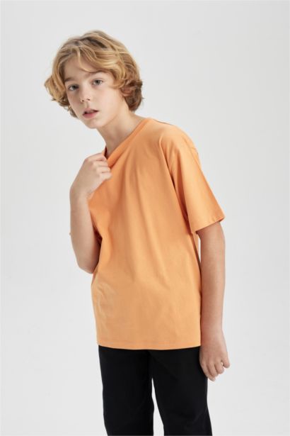 Boy Oversize Fit Crew Neck Basic T-Shirt