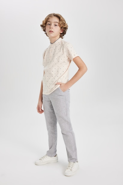 Boy Crew Neck Pique Polo T-Shirt