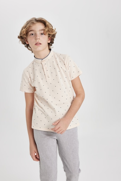 Boy Crew Neck Pique Polo T-Shirt
