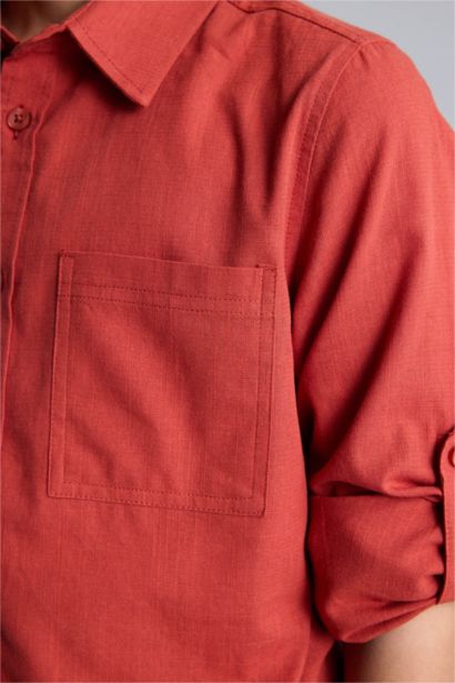 Keten Görünümlü Gömlek Erkek Çocuk