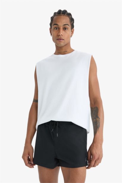 DeFactoFit Andy Printed Flexible Textured Sports Swim Shorts