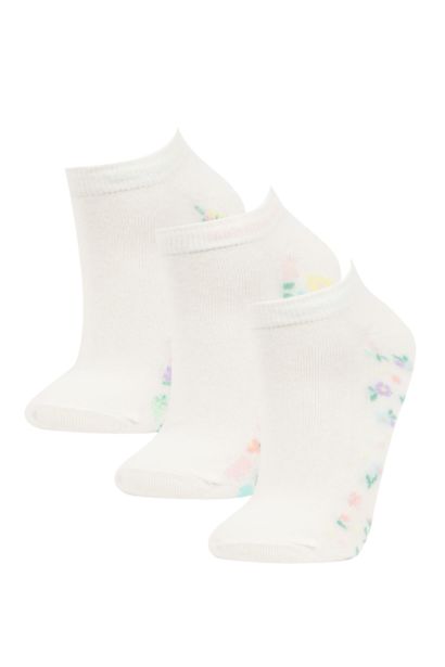 Woman Flower 3 piece Short Socks