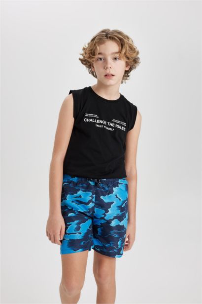 Boy Crew Neck Printed Sleeveless T-Shirt